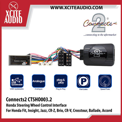 Connects2 CTSHO003.2 Steering Wheel Control Interface For Honda Fit, Insight, Jazz, CR-Z, Brio, CR-V, Crosstour, Ballade, Accord - Xcite Audio