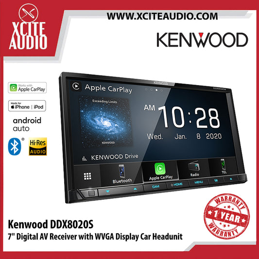 Kenwood DDX8020S 7" Digital AV Receiver with WVGA Display Car Headunit - Xcite Audio