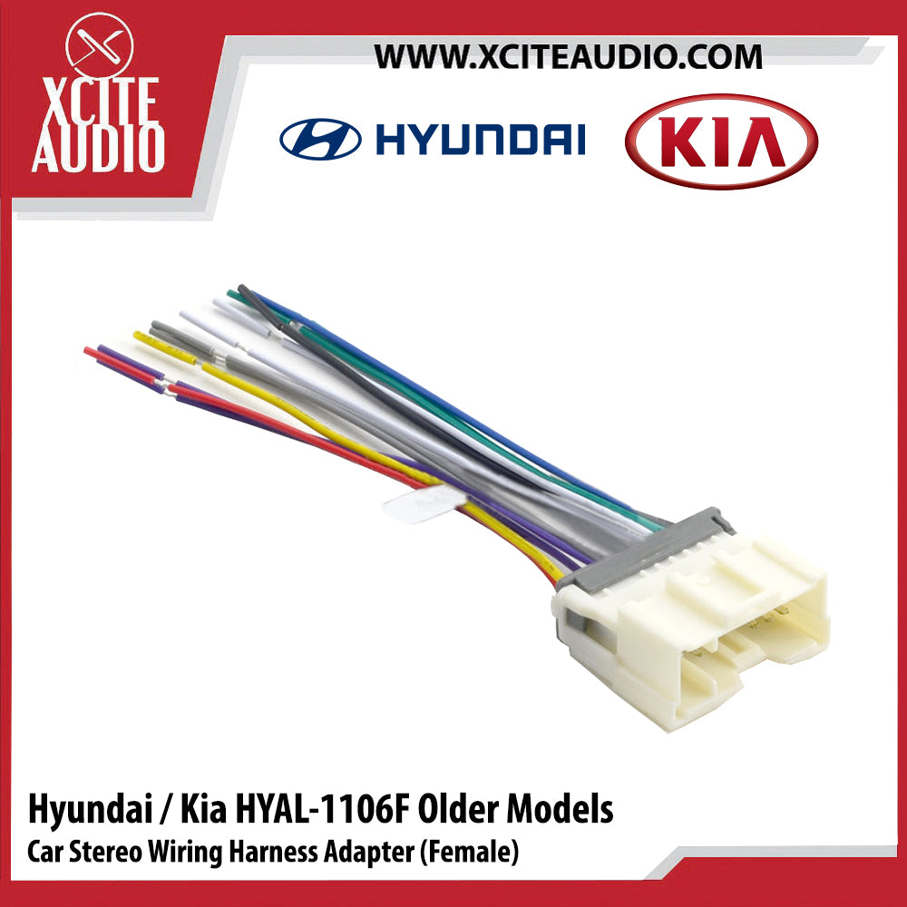 Hyundai / Kia HYAL-1106F Old Models Car Stereo Wiring Harness Adapter/Socket/Cable (Female) - Xcite Audio