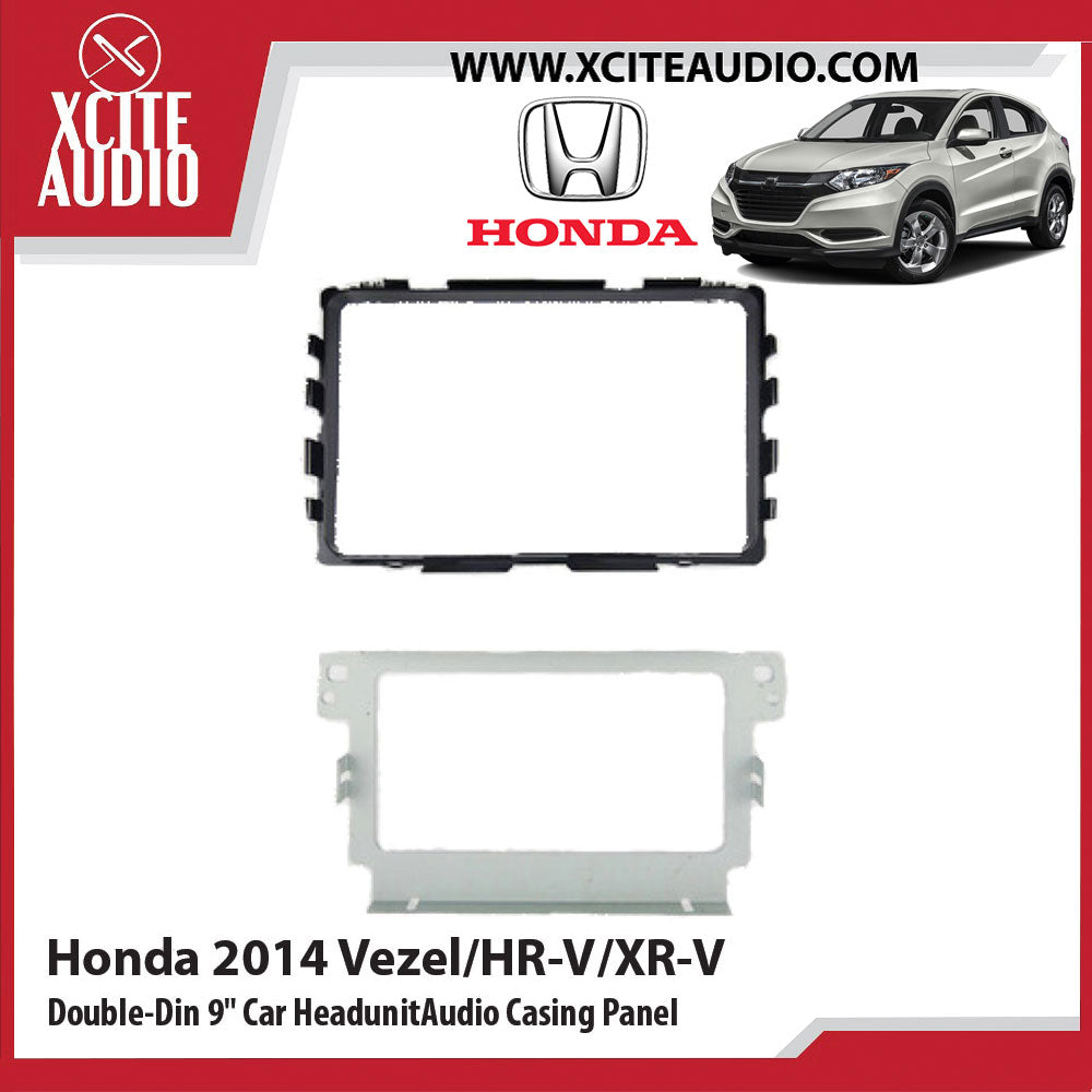 Honda 2014 Vezel/HR-V/XR-V Double-Din 9 inch Car Headunit/Player/Stereo Audio Casing Panel - UV Black - Xcite Audio