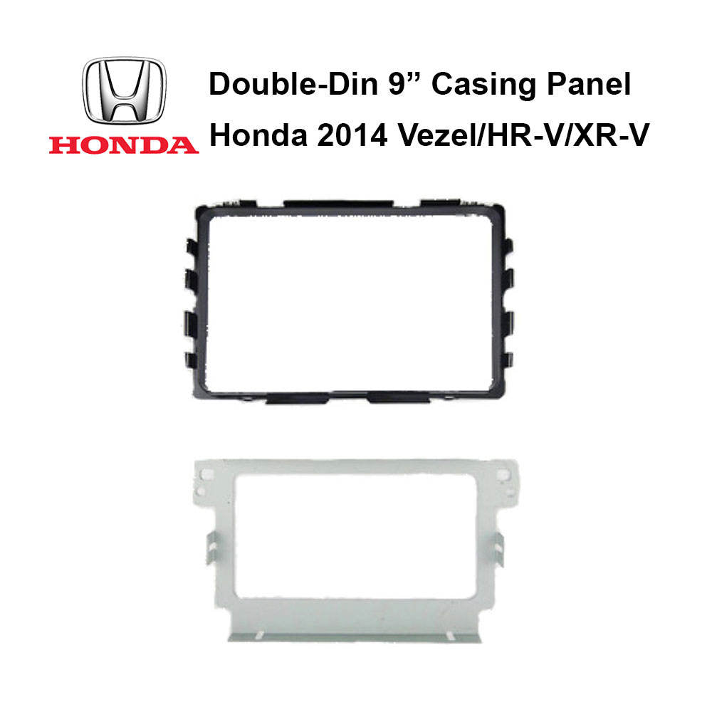 Honda 2014 Vezel/HR-V/XR-V Double-Din 9 inch Car Headunit/Player/Stereo Audio Casing Panel - UV Black - Xcite Audio