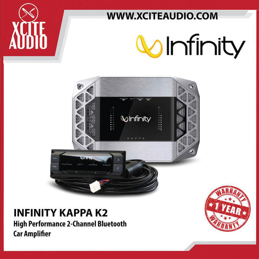 Infinity Kappa K2 Class D High Performance 2-Channel Car Amplifier with Bluetooth - Xcite Audio