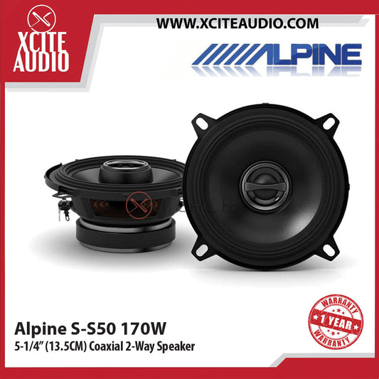 Alpine S-S50 5.25" 2-Way S-Series 170 Watts Coaxial Car Speakers - Xcite Audio