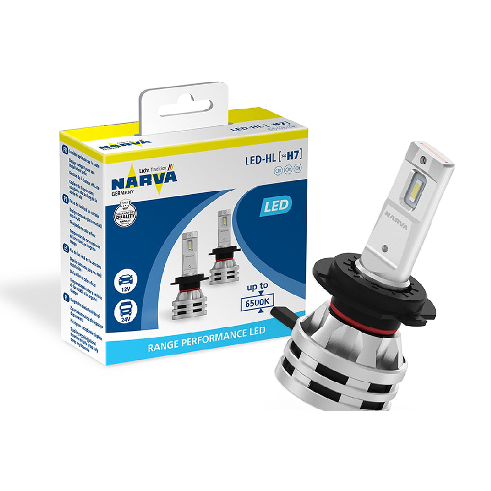 Narva LED H7 6500K 12V 16W Range Performance LED White Light Car Headlight Bulb - Xcite Audio