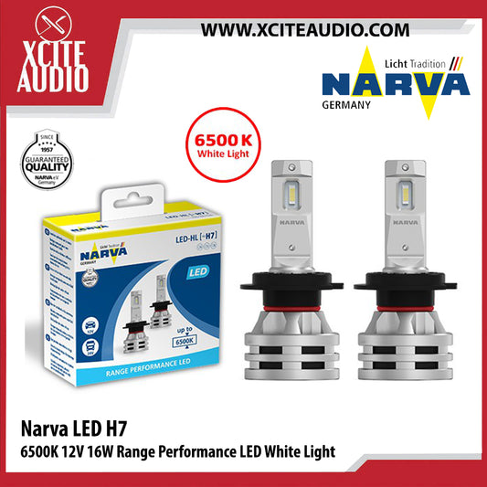 Narva LED H7 6500K 12V 16W Range Performance LED White Light Car Headlight Bulb - Xcite Audio