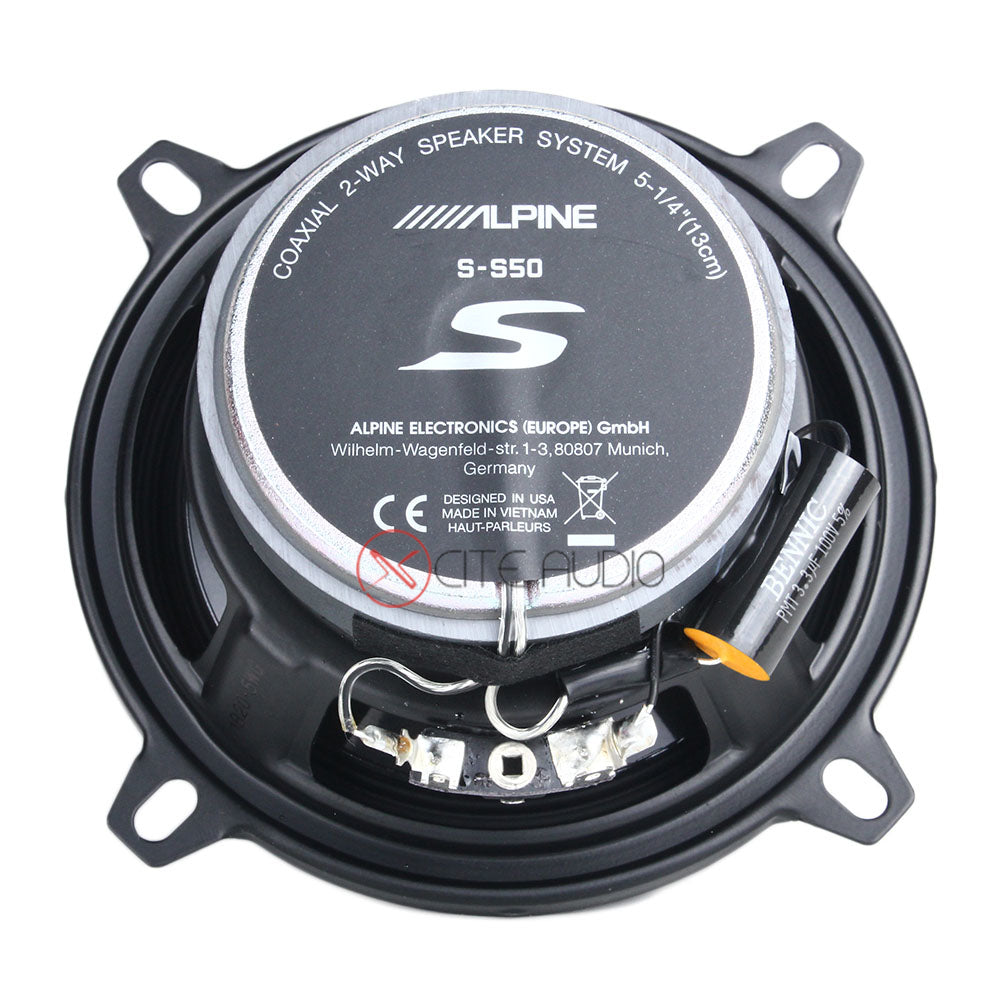 Alpine S-S50 5.25" 2-Way S-Series 170 Watts Coaxial Car Speakers - Xcite Audio