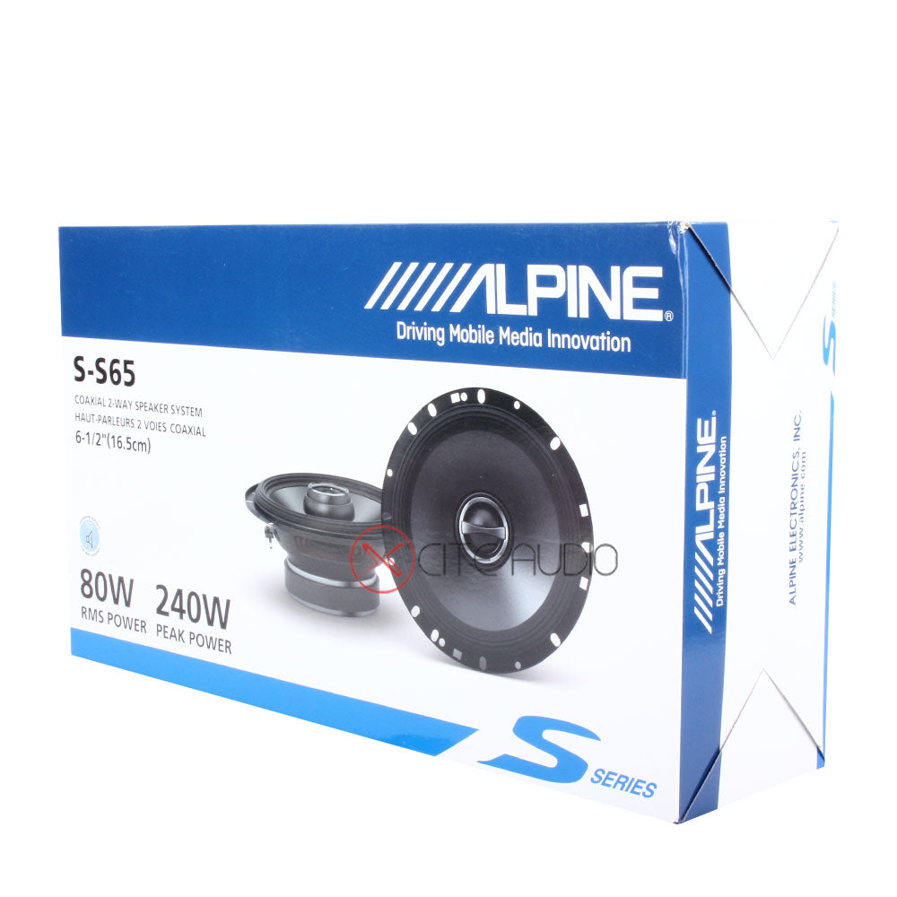 Alpine S-S65 6.5" (16.5cm) 2-Way S-Series 240 Watts Coaxial Car Speakers - Xcite Audio