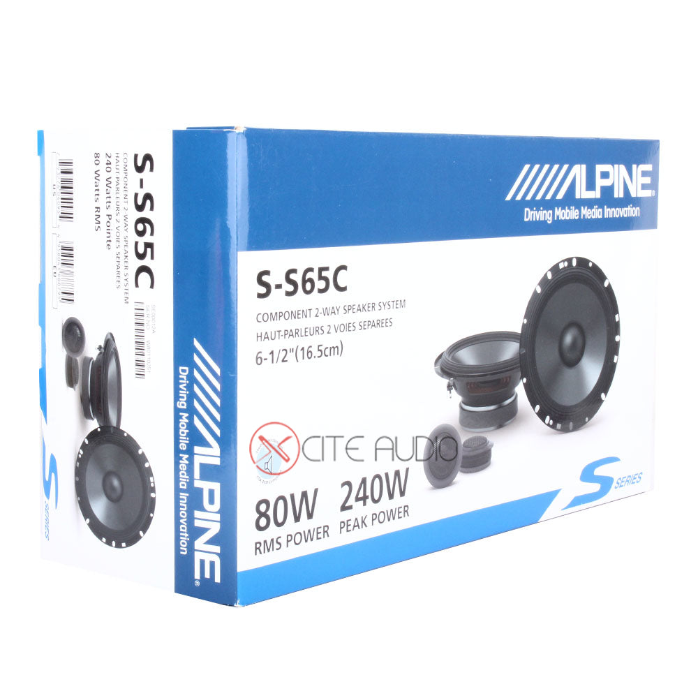 Alpine S-S65C S-Series 6.5" (16.5 cm) 2-Way 240 Watts Component Car Speakers - Xcite Audio