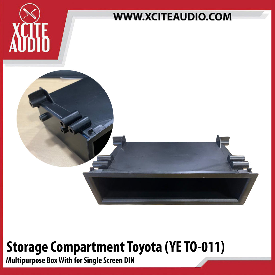 Storage compartment Toyota multipurpose box with side wing for screen 1 DIN