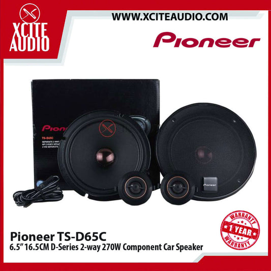 Pioneer TS-D65C 6.5" (16.5cm) 2-Way D-Series 270W Component Car Speakers - Xcite Audio