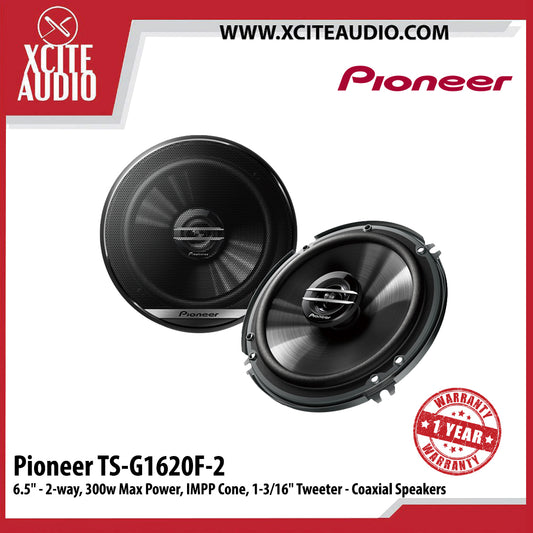 Pioneer TS-G1620F-2 6.5" - 2-way, 300w Max Power, IMPP Cone, 1-3/16" Tweeter - Coaxial Speakers (pair)
