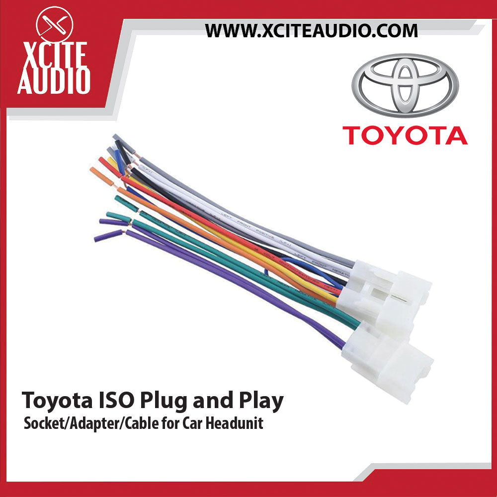 Toyota ISO Plug and Play Socket/Adapter/Cable for Car Headunit - Xcite Audio