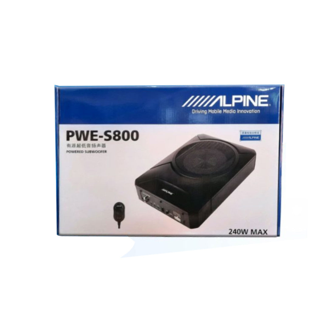 Alpine PWE-S800 8" Active Underseat Subwoofer Slim & Compact