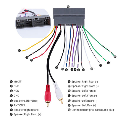 Audio Cable Wiring Harness Plug Adapter for HYUNDAI TUCSON 2011-2015 (BLACK)
