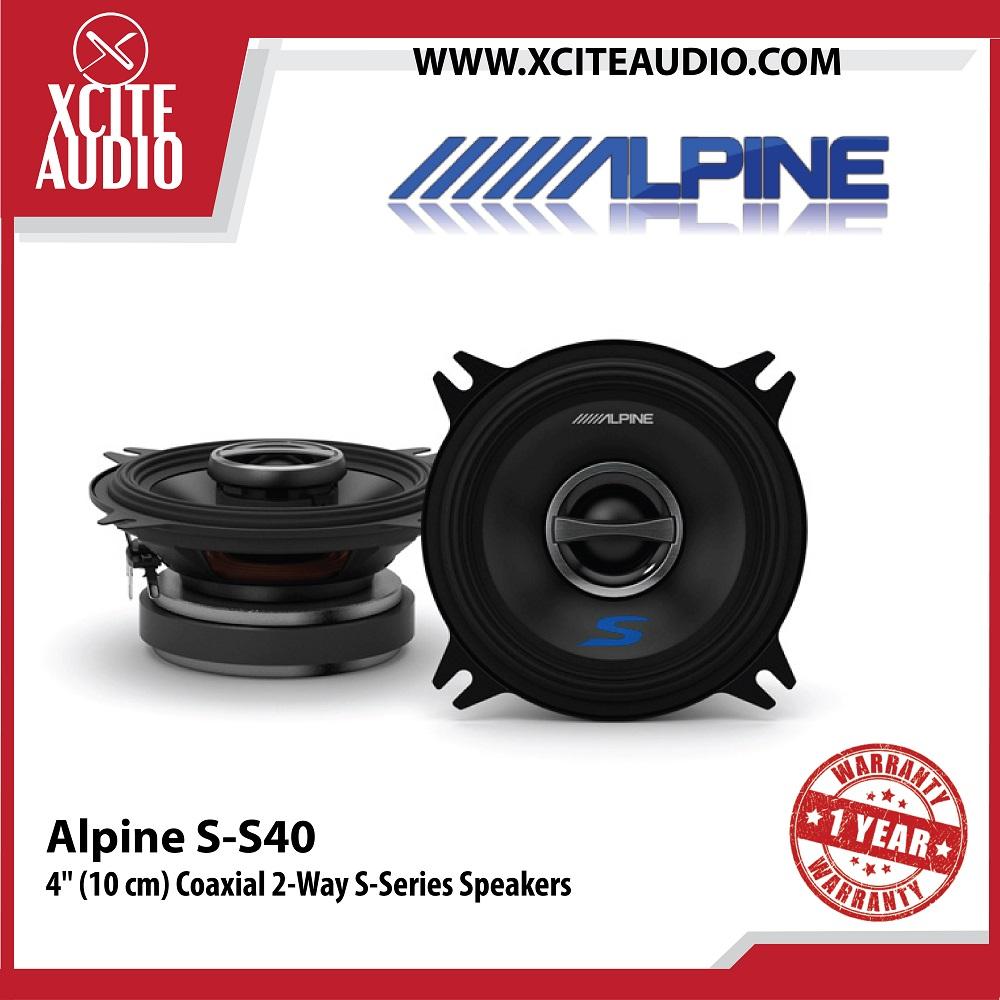 Alpine S-S40 4" (10cm) 2-Way S-Series 140W Peak Coaxial Car Speakers - Xcite Audio