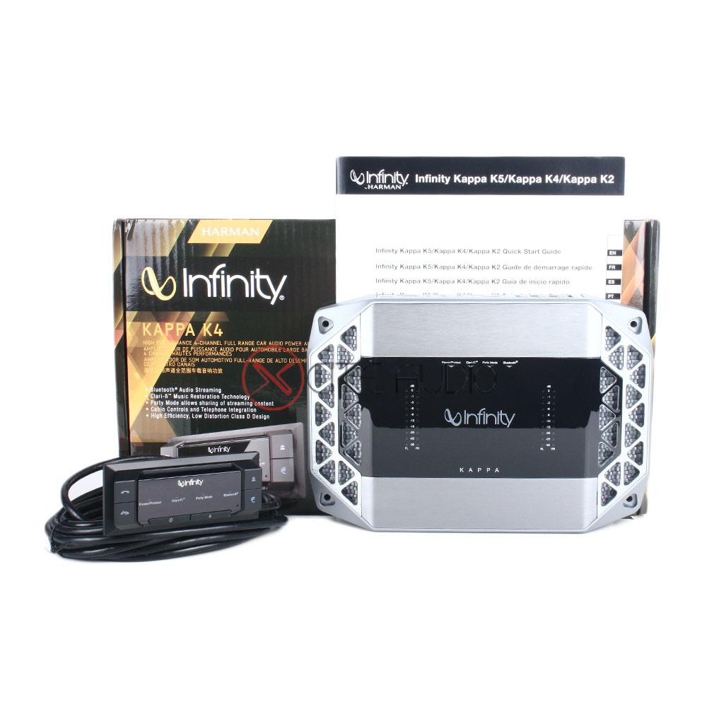 Infinity Kappa K4 Class-D High Performance 4-Channel Full Range Car Audio Power Amplifier with Bluetooth - Xcite Audio