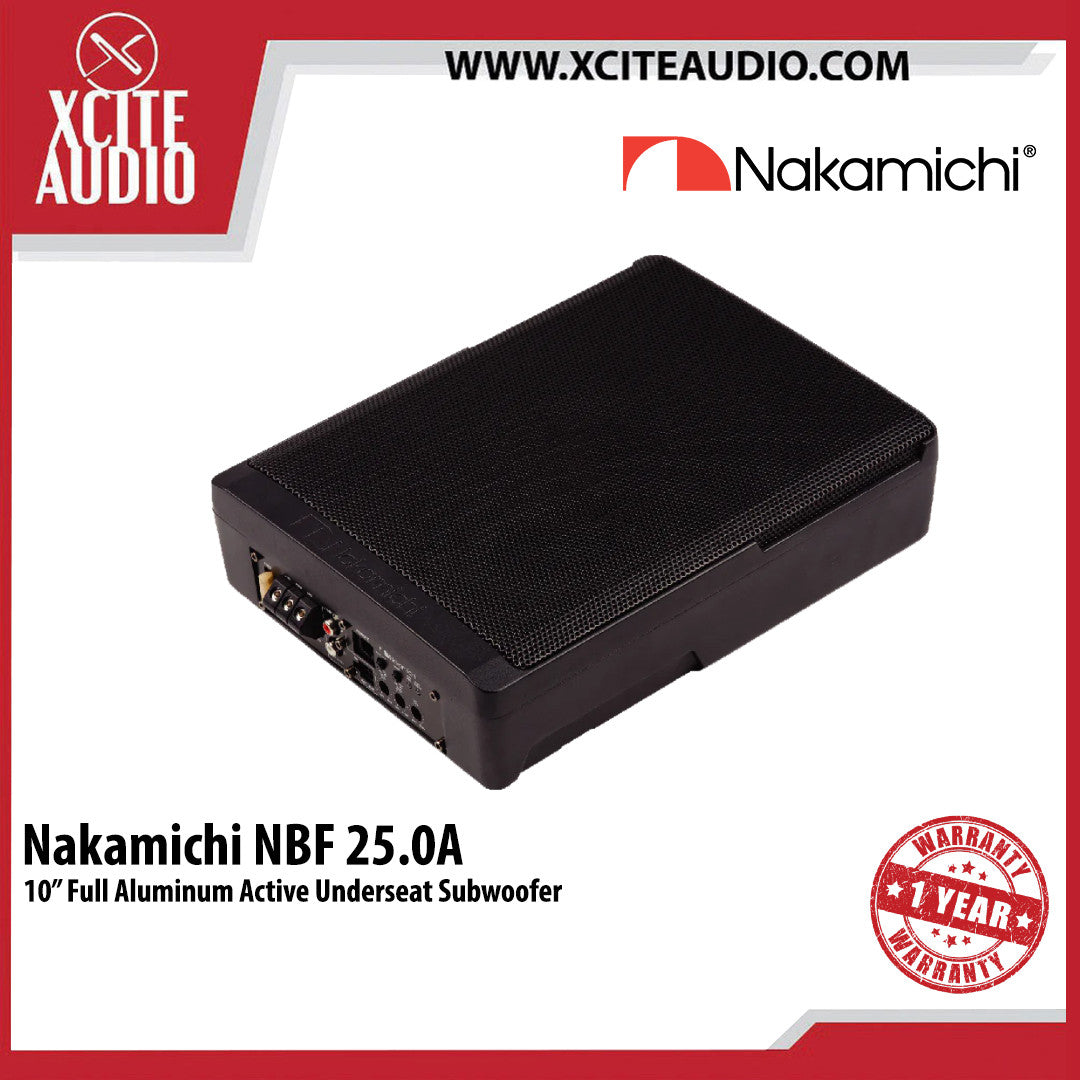 Nakamichi NBF25.0A 10" Full Aluminum Active Underseat Subwoofer